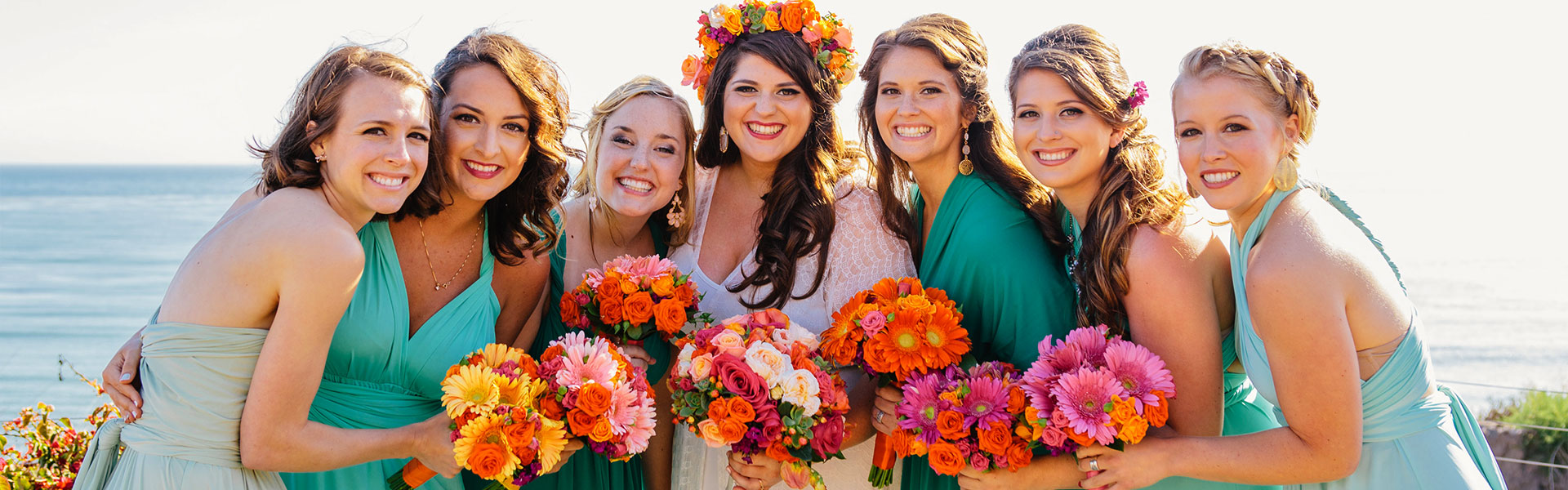 Wedding party at the beach